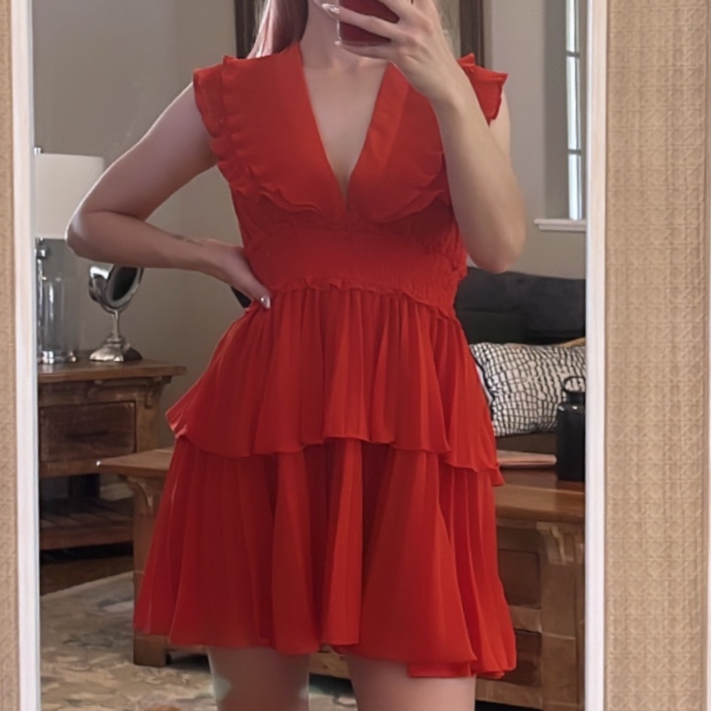Orange ruffle dress